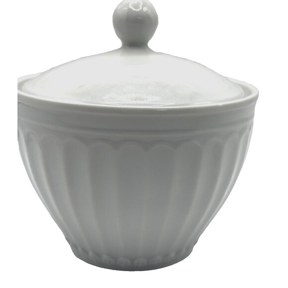 Coventry Fine Porcelain Parthenon Sugar Bowl w/ Lid & Coffee Mug Set White - Picture 11 of 15